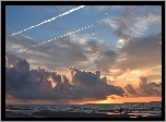 Wschód słońca, Chmury, Morze, Park stanowy Huntington Beach State Park, Georgetown, Stan Karolina Południowa, Stany Zjednoczone
