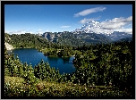 Stany Zjednoczone, Stan Waszyngton, Park Narodowy Mount Rainier, Stratowulkan Mont Rainier, Jezioro Eunice, Góry