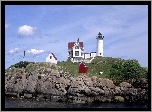 Wybrzeże, Atlantyckie, Maine, Latarnia, Morska