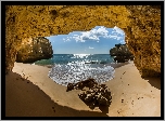 Wybrzeże, Plaża, Skały, Morze