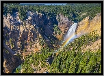 Park Narodowy Yellowstone, Wodospad, Yellowstone Falls, Wielki Kanion Yellowstone, Wyoming, Stany Zjednoczone