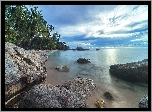 Tajlandia, Ocean Spokojny, Zatoka Tajlandzka, Prowincja Surat Thani, wyspa Ko Tao, Morze, Kamienie, Palmy
