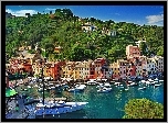 Wzgórza, Domy, Portofino, Włochy