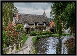 Anglia, Thornton le Dale, Hrabstwo North Yorkshire, Domy, Rzeka, Mostek, Drzewa