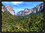 Park Narodowy Yosemite, Góry, Dolina Yosemite Valley, Drzewa, Stan Kalifornia, Stany Zjednoczone