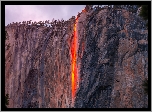 Park Narodowy Yosemite, Skały, Wodospad, Horsetail Fall, Góra, Kalifornia, Stany Zjednoczone