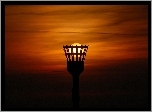 Zachód, Słońca, Słońce, Jako, Lampa