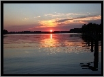 Jezioro, Zachód, Słońca