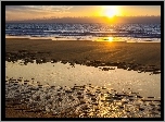 Zachód słońca, Morze, Plaża