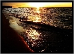 Zachód, Słońca, Morze, Plaża