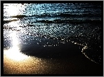 Zachód, Słońca, Plaża, Morze