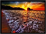 Zachód Słońca, Plaża, Morze