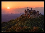Niemcy, Bawaria, Zamek Neuschwanstein, Zachód słońca