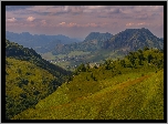 Zalesione, Wzgórza, Góry, Dolina, Drzewa, Chmury