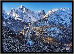 Zamek, Neuschwanstein, Zima, Góry, Bawaria