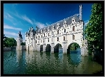 Lato, Zamek, Chenonceau, Francja