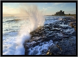Zamek, Bamburgh, Morze, Anglia