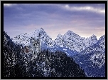 Zamek, Neuschwanstein, Zima, Góry