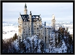 Zamek, Neuschwanstein, Zima, Niemcy