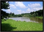 Jezioro, Zieleń, Ławka