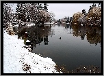 Zima, Jeziorko, Park, Drake, Oregon