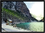 Zima, Śnieg, Góry, Jezioro, Dom