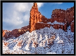 Zima, Śnieg, Skały, Park Narodowy Capitol Reef, Utah, Stany Zjednoczone
