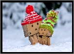 Zima, Śnieg, Danbo, Włóczkowe, Czapki