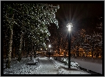 Zima, Park, Latarnie, Zagrzeb, Chorwacja