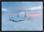 Zima, Śnieg, Mgła, Zaśnieżona, Budowla