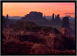 Góry, Skały, Monument Valley, Zachód słońca, Stany Zjednoczone