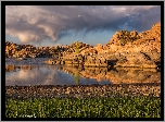 Jezioro, Willow Lake, Skały, Prescott, Hrabstwo Yavapai, Arizona, Stany Zjednoczone