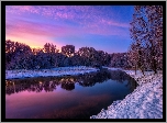 Zima, Drzewa, Rzeka, Granite Creek, Arizona, Stany Zjednoczone