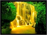 Złoty, Wodospad, Zielone, Skały