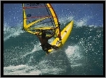 Windsurfing,żółta deska