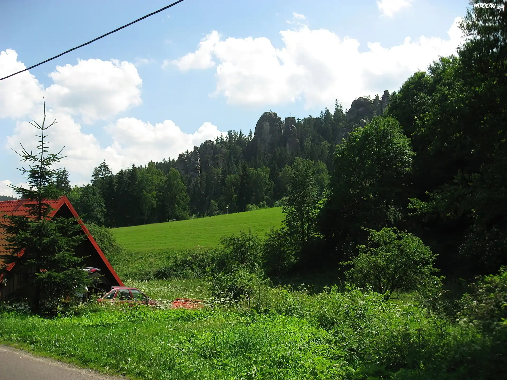 Łąka, Domek, Las, Adrspach, Czechy