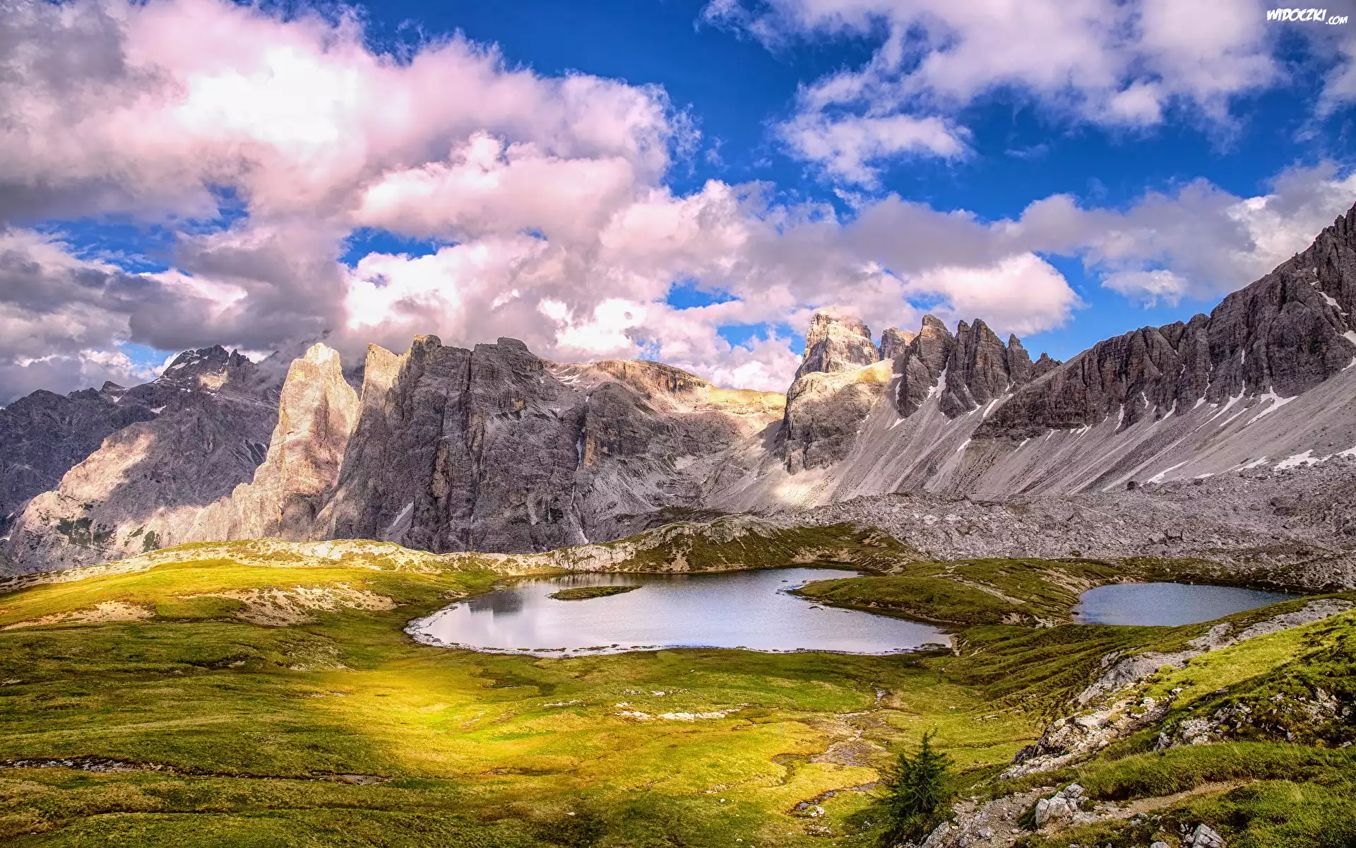 Góry, Alpy, Dolomity, Jezioro, Laghi Del Piani, Włochy