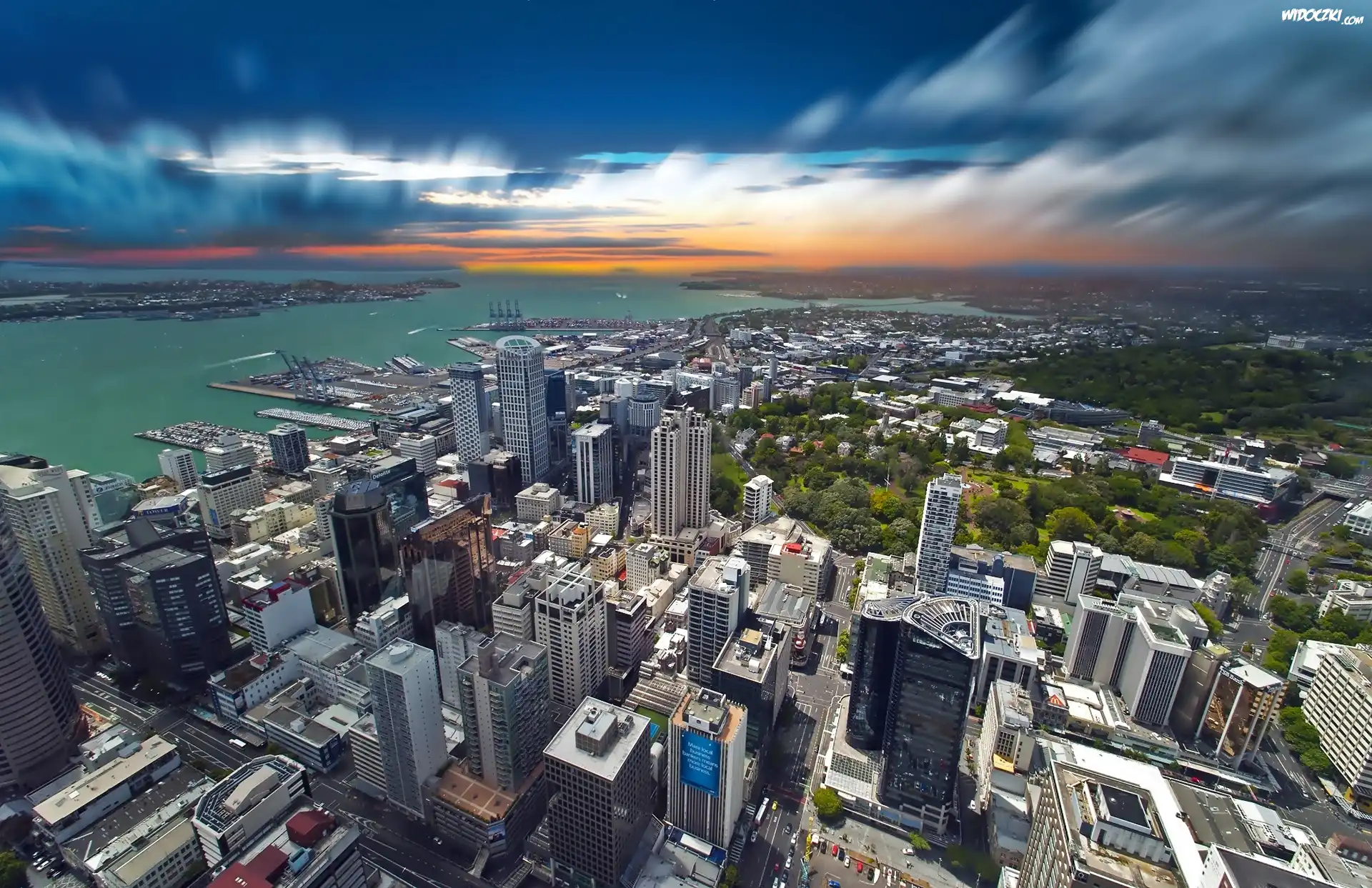 Auckland, Nowa Zelandia, Z lotu ptaka