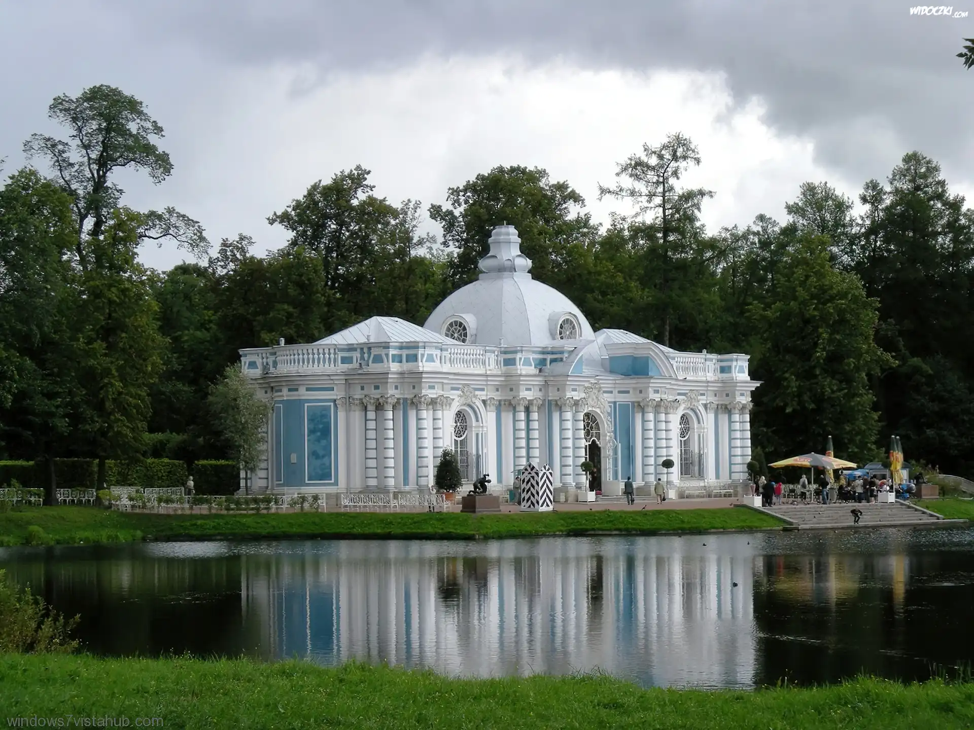 Biała, Budowla, Restauracja, Staw, Park