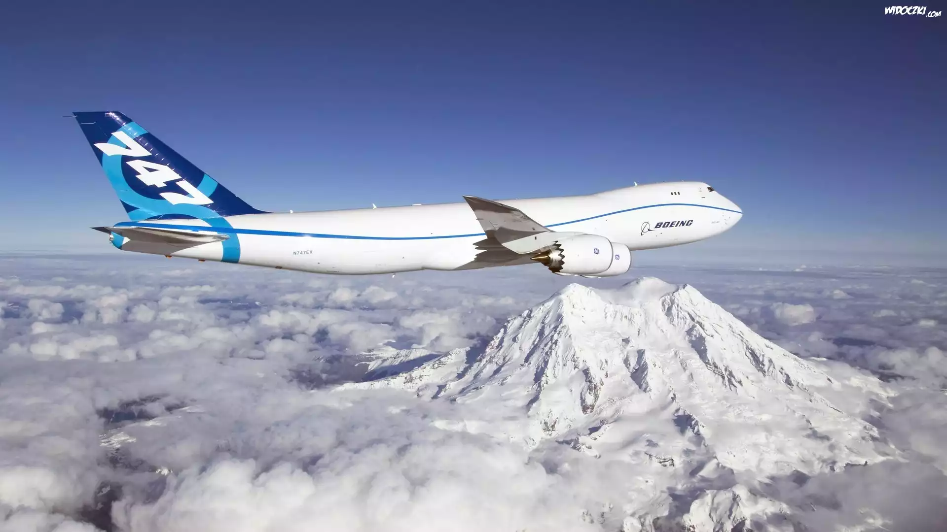Boeing, 747, Góry, Chmury