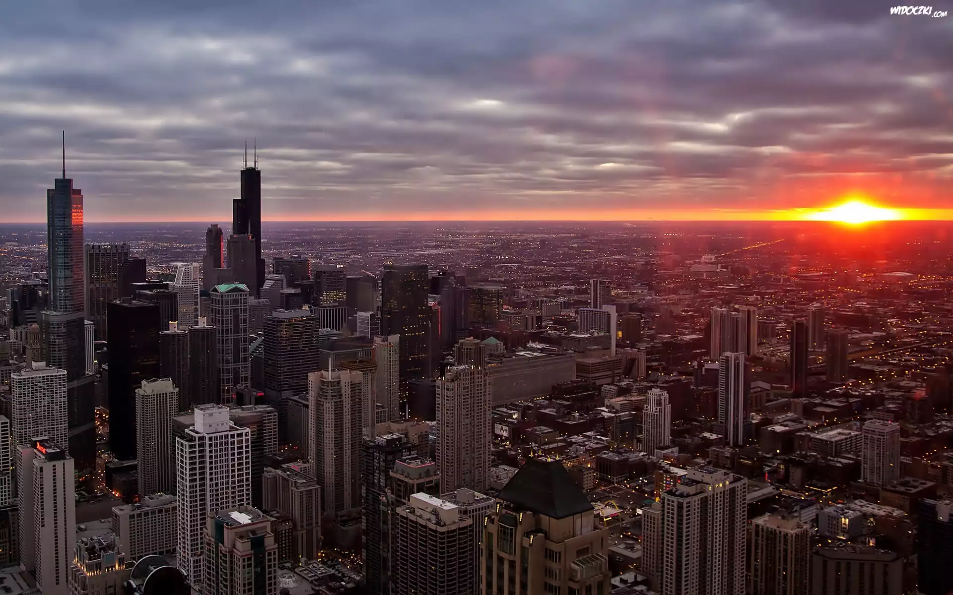 Chicago, Panorama, Miasta, Åšwit
