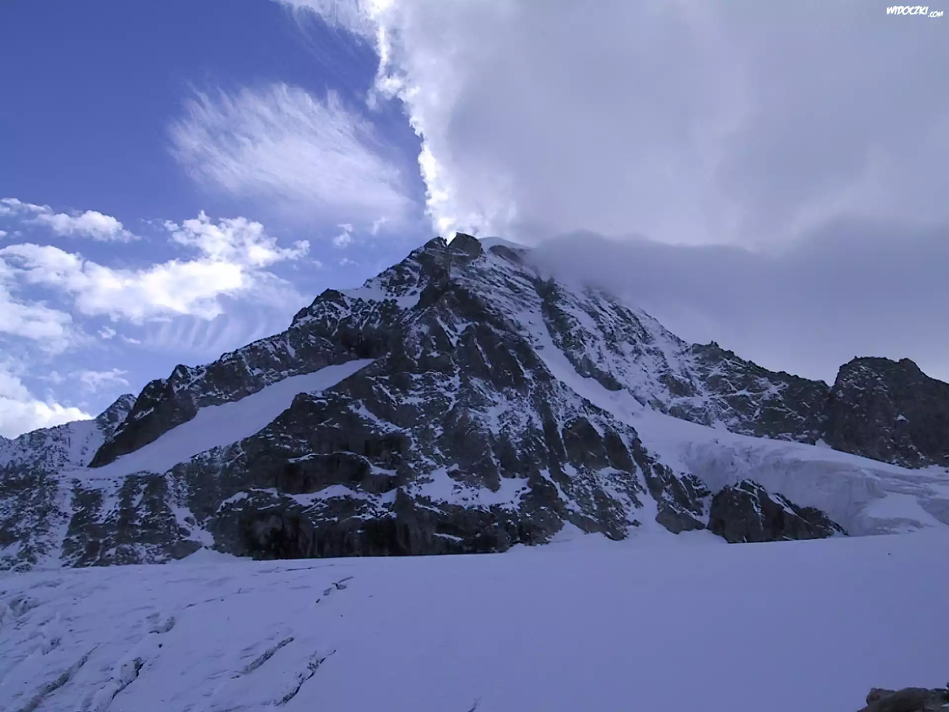Góry, Chmura,śnieg