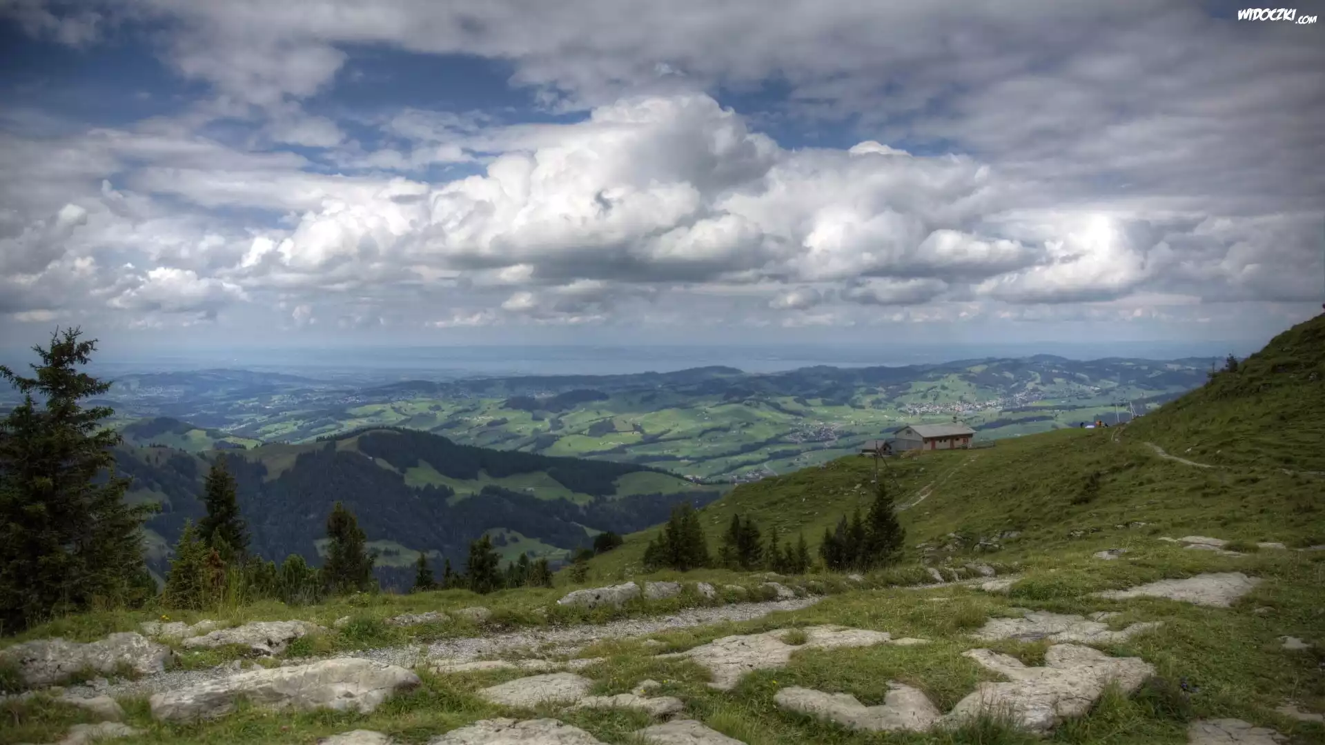 Góry, Chmury, Drzewa