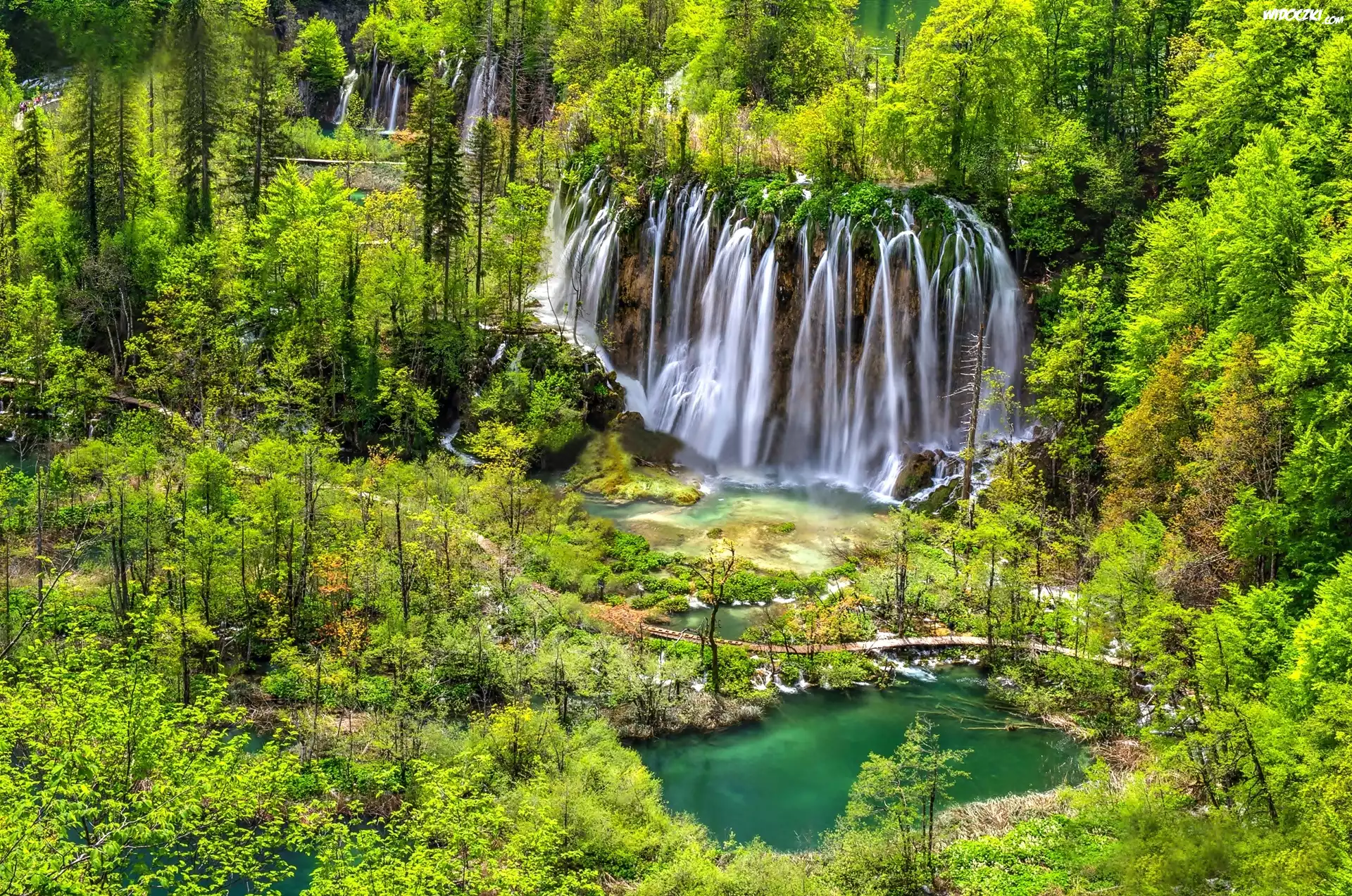 Chorwacja, Plitvice, Wodospad, Jezioro, Przyroda