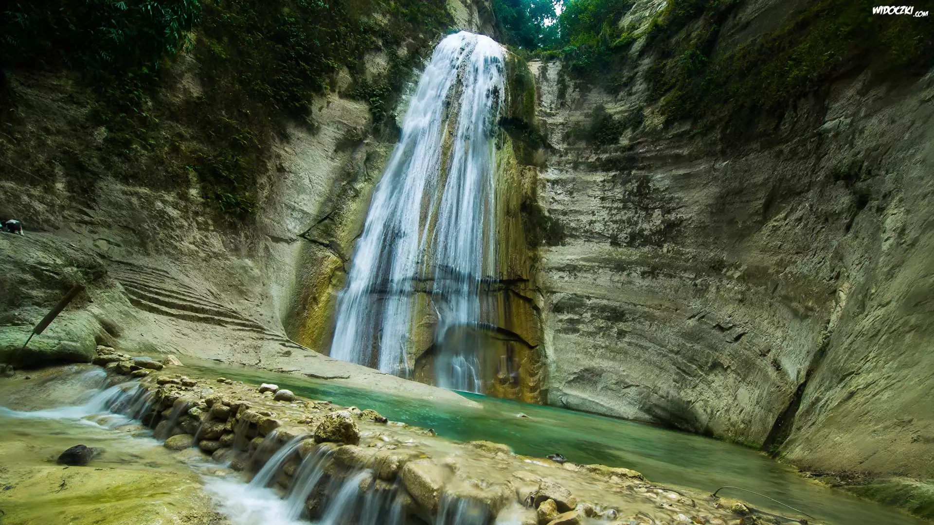 Wodospad Dao Falls, Wyspa Cebu, Filipiny, Skała