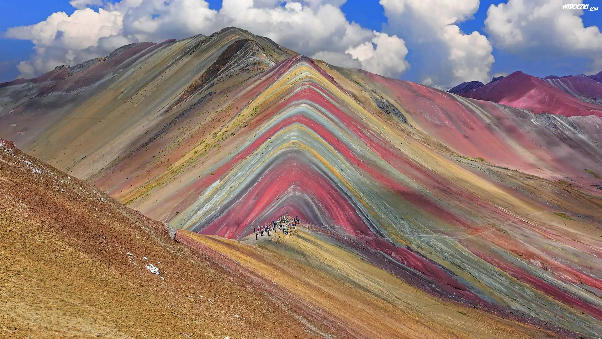 Peru, Region Cuzco, Góra Vinicunca, Montana de Siete Colores, Niebo, Chmury