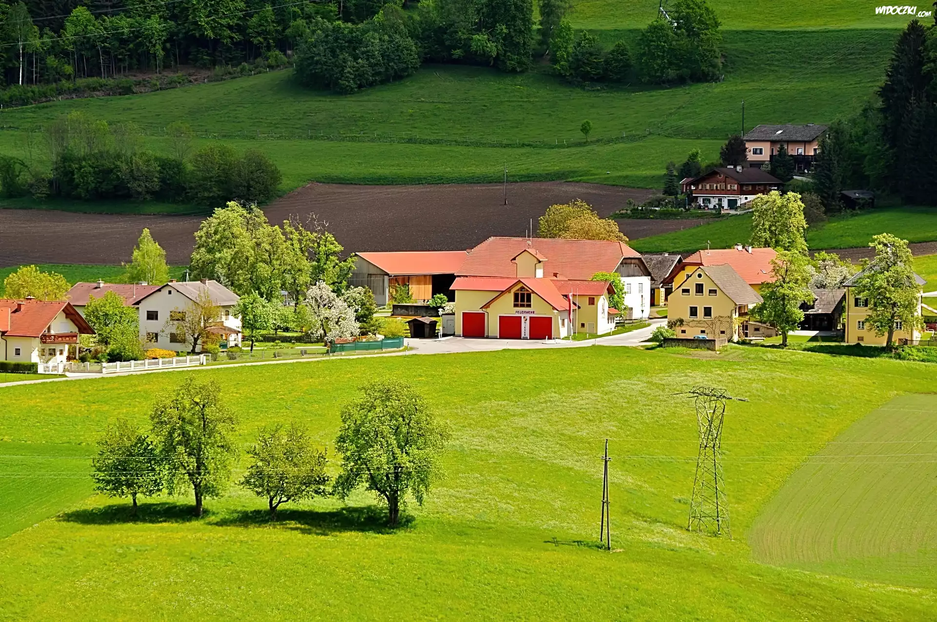Domy, Łąka, Pola, Austria