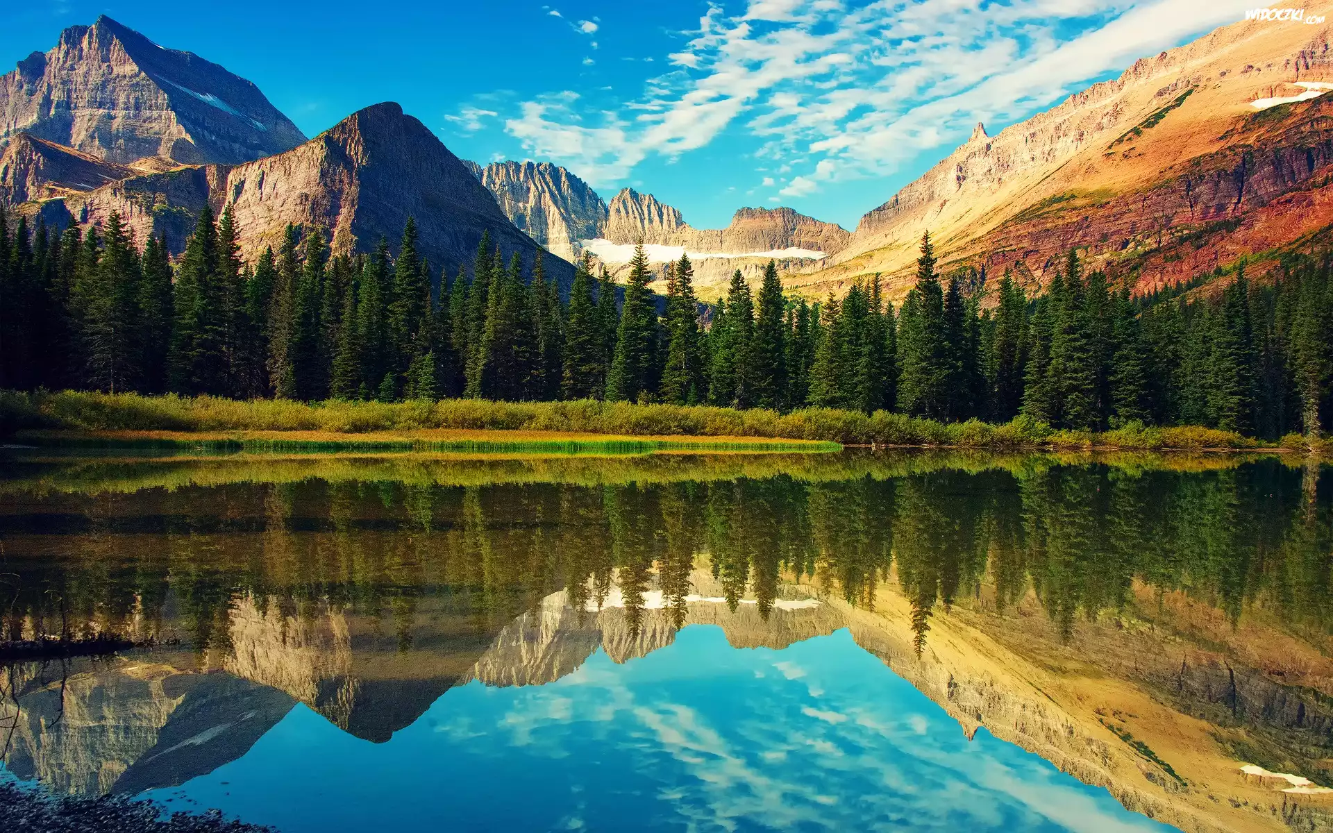 Stany Zjednoczone, Stan Wirginia, Góry, Jezioro Mountain Lake, Drzewa