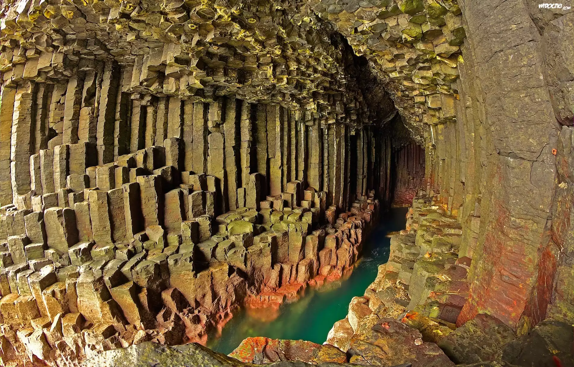 Grota Fingala, Wyspa Staffa, Szkocja, Bazaltowe, Kolumny, Skały
