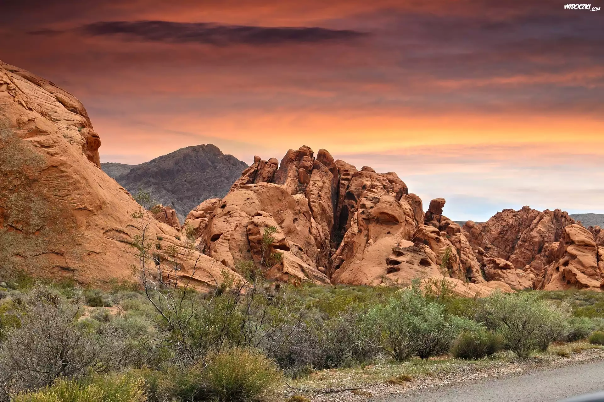 Park stanowy Valley of Fire, Dolina Ognia, Skały, Las Vegas, Stan Nevada, Stany Zjednoczone